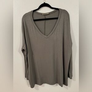 Olive V-Neck Maternity Plus Top